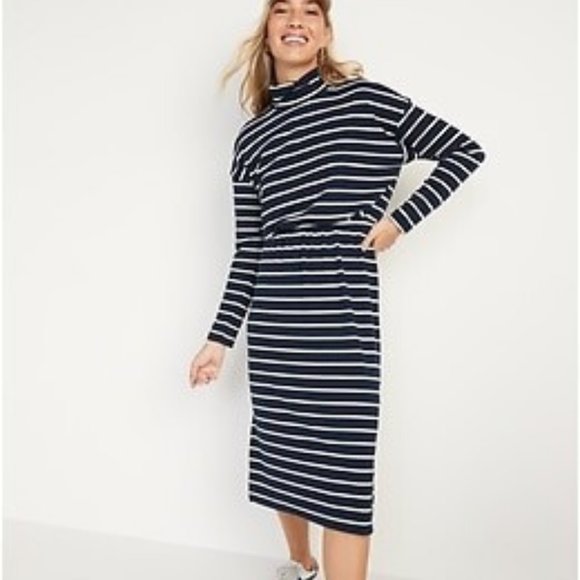 Old Navy Dresses Old Navy Longsleeve Waistdefined Ribknit Stripe